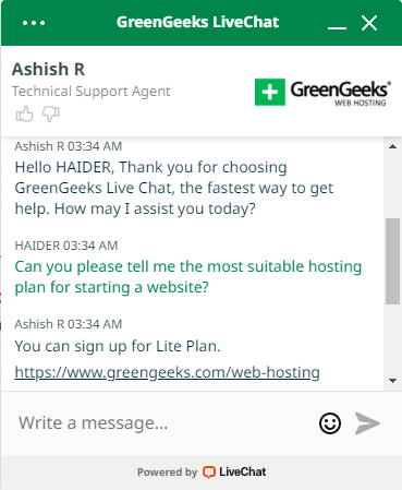 GreenGeeks Live Chat