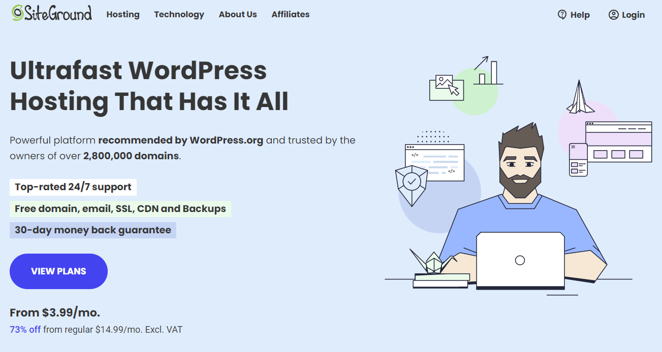Ultrafast WordPress Hosting - Siteground