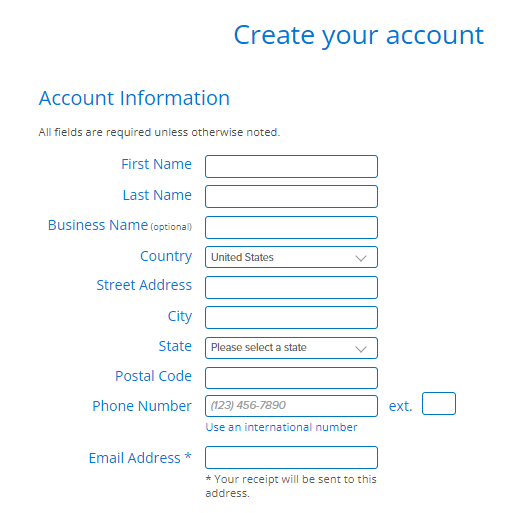 Bluehost Account Information