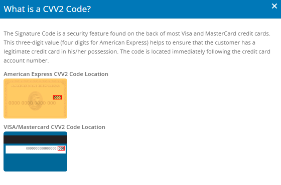 CVV2 Code Guide