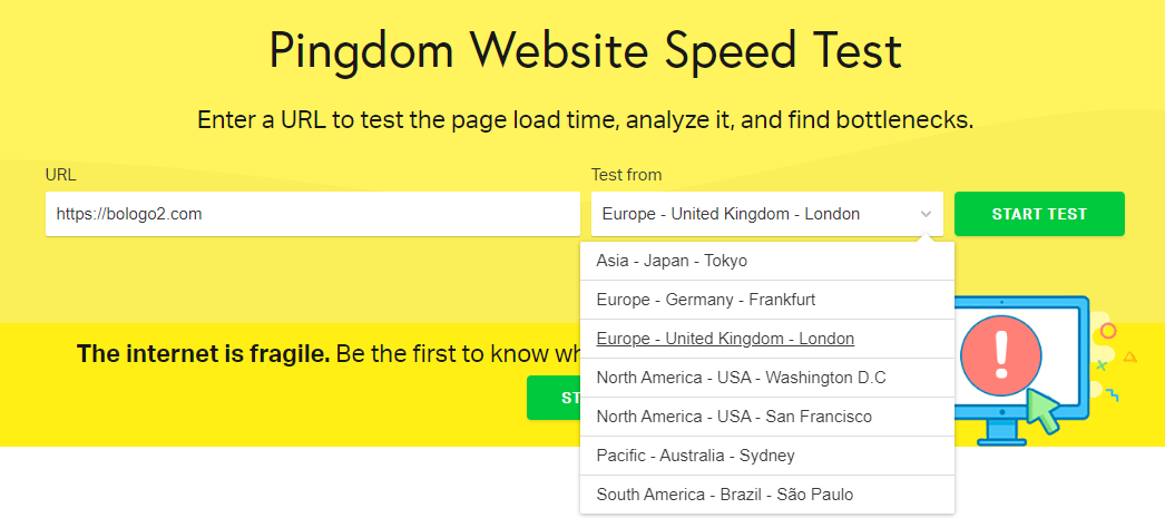 o2switch Page Loading Speed Test