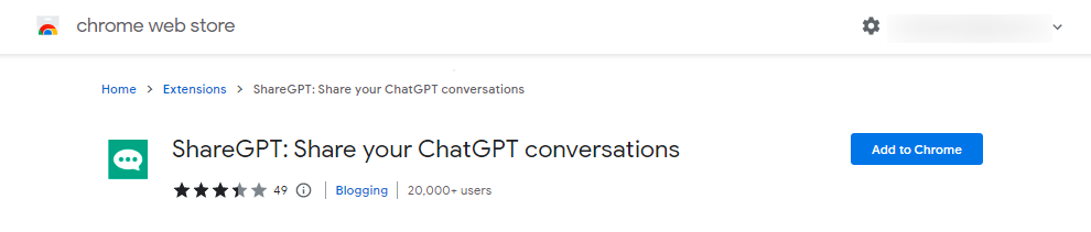 ShareGPT chrome extension to share ChatGPT conversations