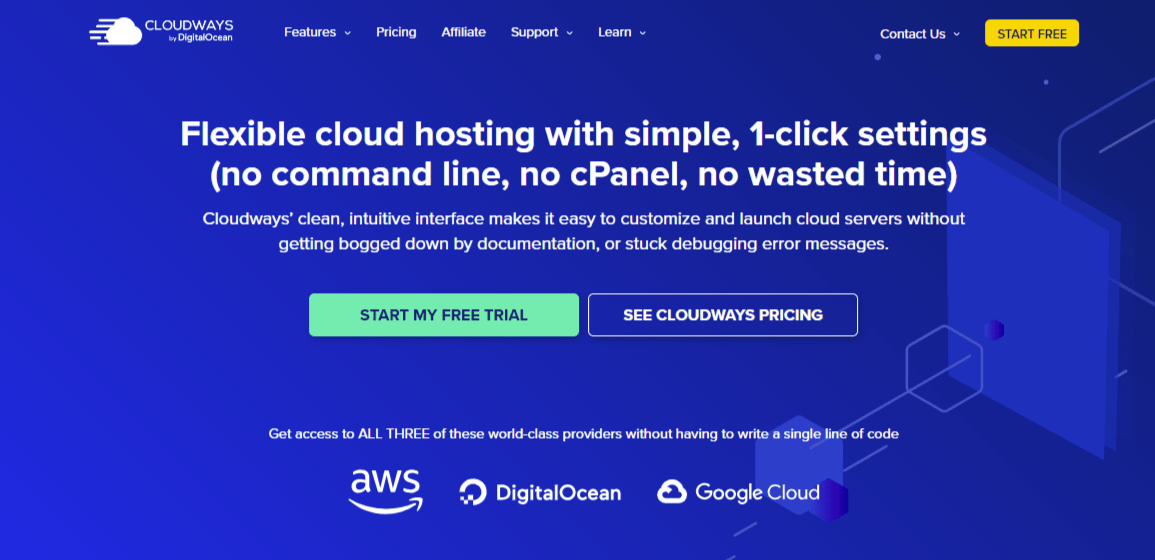 Flexible cloud hosting with simple