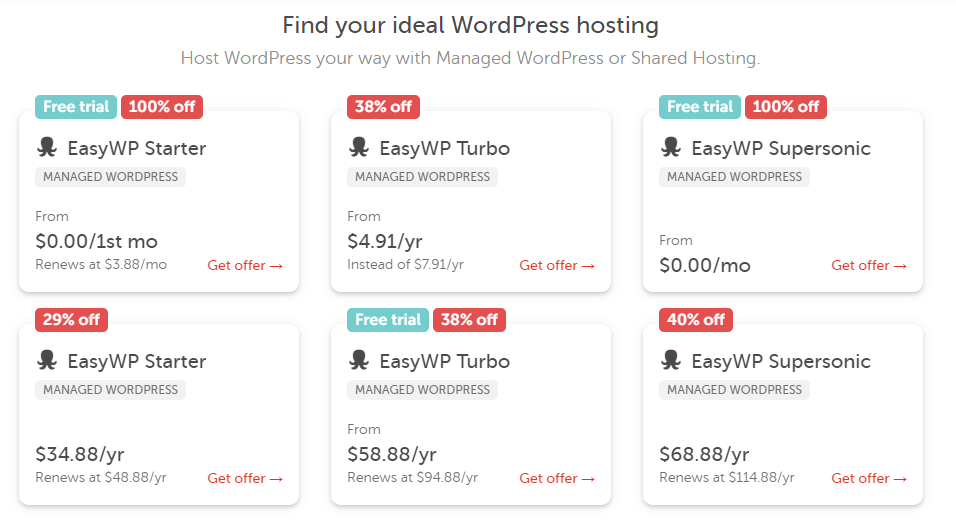Namecheap with Managed WordPress or Shared Hosting.