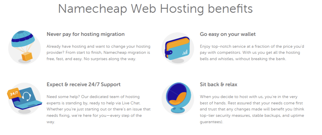 Namecheap Web Hosting benefits